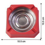 Heat-resistant ashtray shown with dimensions emphasizing compact size