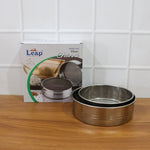 Two-piece fine mesh stainless steel atta sifter for daily kitchen use