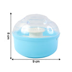 Close-up of soft applicator puff for baby powder application