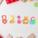 Baby rattle toy featuring friendly animal face for infant play