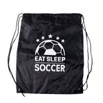Front view of the sleek black Drawstring Sport Backpack.