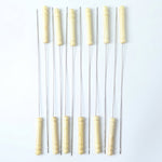 Grilling skewers set with wooden handles for kebabs and vegetables
