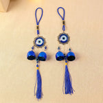 Decorative hanging evil eye wind chimes with bells and tassels