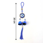 Lucky charm wind chime set with two hanging evil eye pieces