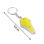 Compact LED keychain torch featuring blue illumination and easy push-button