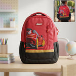 KidsÕ school bag featuring sporty car print for boys