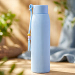 Stylish textured glass drinking bottle for office and gym