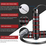 Bright red high-speed skipping rope designed for cardio workouts