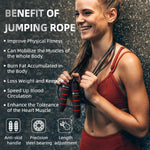 User working out with high-speed skipping rope foam handles