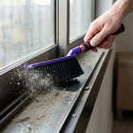 Durable cleaning brush ideal for window tracks, tiles, and corners