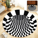 3D optical illusion round rug with vortex pattern for modern home décor