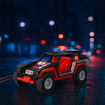 Close-up view of child-safe materials on Funwoods Free-Wheel Racing Jeep Toy Car