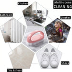 Top view of multi-purpose cleaning brush with handle
