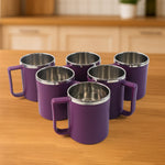 Coffee mugs arranged stylishly to showcase stainless steel coffee mug set