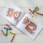 Variety of themed pages inside kids colouring books set