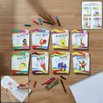 Kids Educational Colouring Book Set featuring 40 multi-theme pages