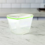 Two-piece food storage containers filled with snacks