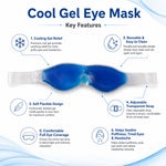 Blue cooling gel eye mask for relaxation and stress relief