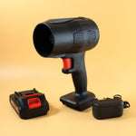 Cordless leaf blower equipped with rechargeable battery for portable cleaning