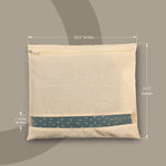 Saree storage bag showing size details 14.5 x 16.5 cm