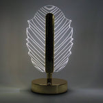 Elegant leaf design crystal table lamp with warm glow LED
