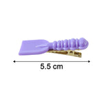 Size comparison image showing dimensions of cartoon hair clip set