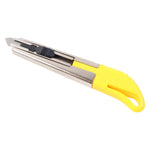 Close-up of safety cutter knife with slide-lock mechanism