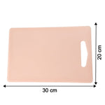 Plastic chopping board showing size dimensions