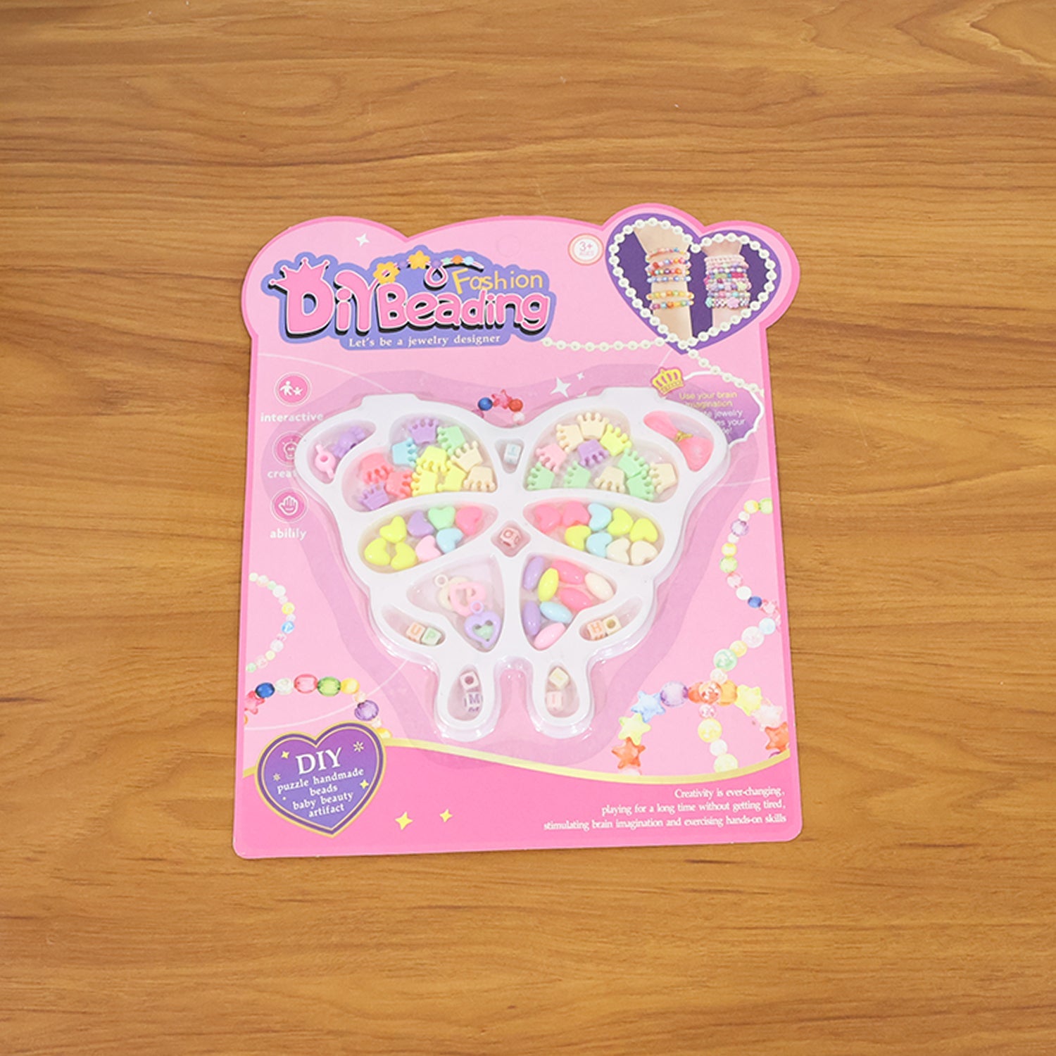 DIY bracelet and necklace making kit with various shaped beads