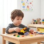 Kids pencil sharpener toy with construction bulldozer design