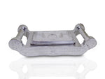 Elegant silver storage box with four sections for gifts and dry fruits.