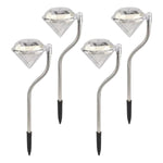 Overhead view of diamond solar garden light showing crystal head and LED glow
