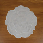 Live setting featuring floral PVC table mat