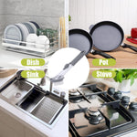 Detailed view of the quick-change mechanism for the dish brush heads