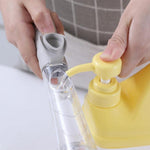 Close-up of the durable nylon bristles on the soap-dispensing dish brush head