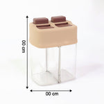 Salt and pepper dual container dispenser perfect for kitchen seasoning