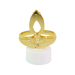 Soft glowing golden diya LED candles enhancing party or Diwali décor