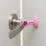 Five silicone door stoppers laid out for home use