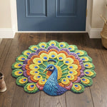 Living room peacock patterned floor mat for modern homes