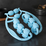 Ergonomic double wheel massage roller with comfortable grip