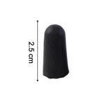 Size reference of soft noise reduction ear plugs next to a coin