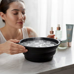 Foldable silicone bowl for daily facial use and cold therapy