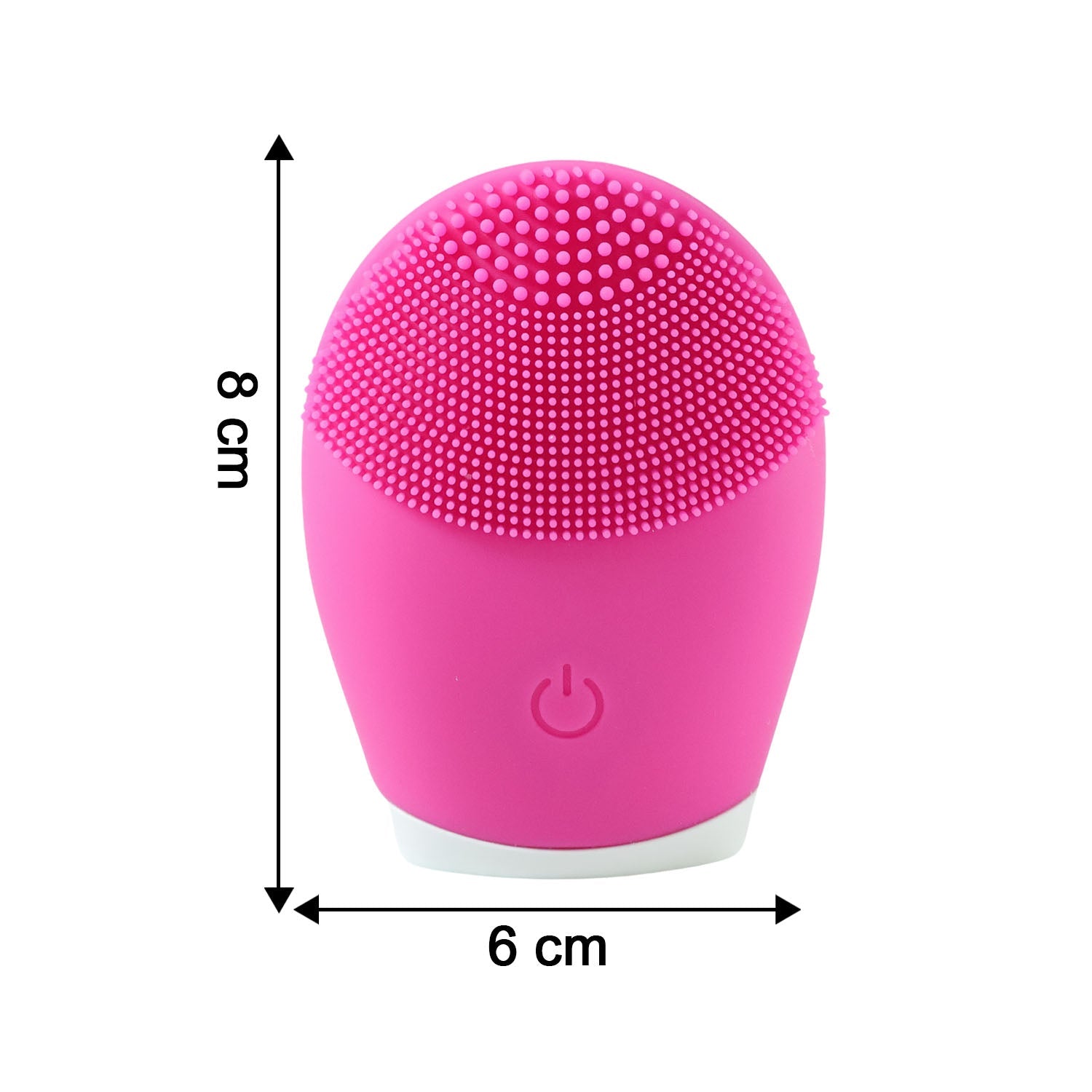 Compact size silicone electric facial cleansing brush with travel-friendly design