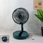 Front view of compact foldable mini USB desk fan in matte finish