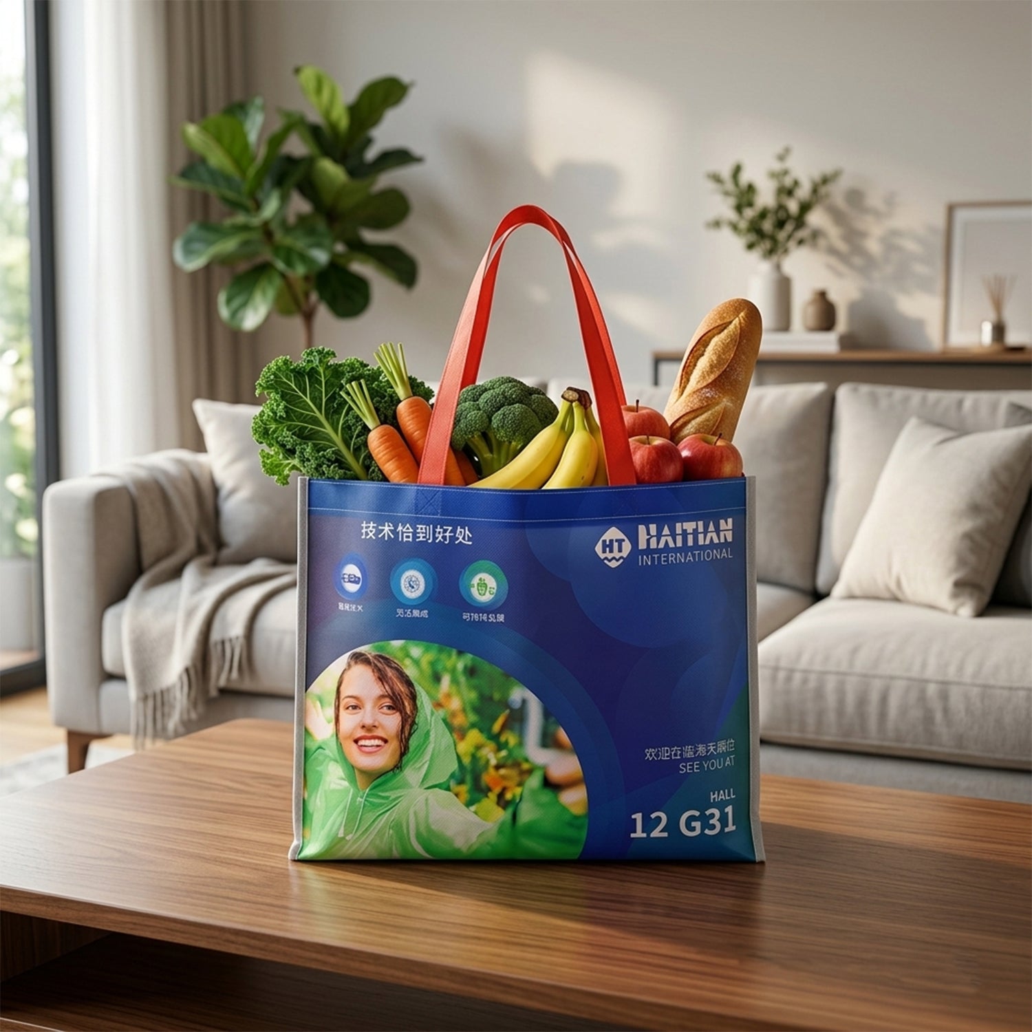 Durable large tote bag for shopping and travel