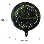Size guide for black round foil balloon