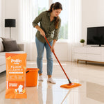 Floor cleaner solution providing streak-free shine on tiles and marble floors