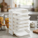 6-layer plastic stackable kitchen rack for organizing fruits and vegetables