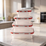Foldable container being used in kitchen