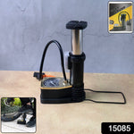 Velvet Wheels Foot Air Pump demonstrating the sturdy foot pedal and clear pressure gauge.